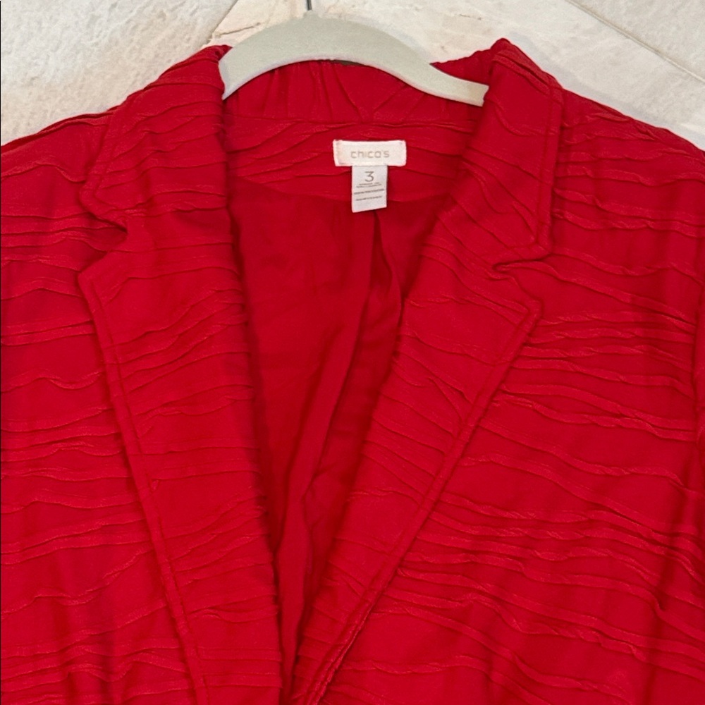 Chico's Vibrant Red Textured Jacket